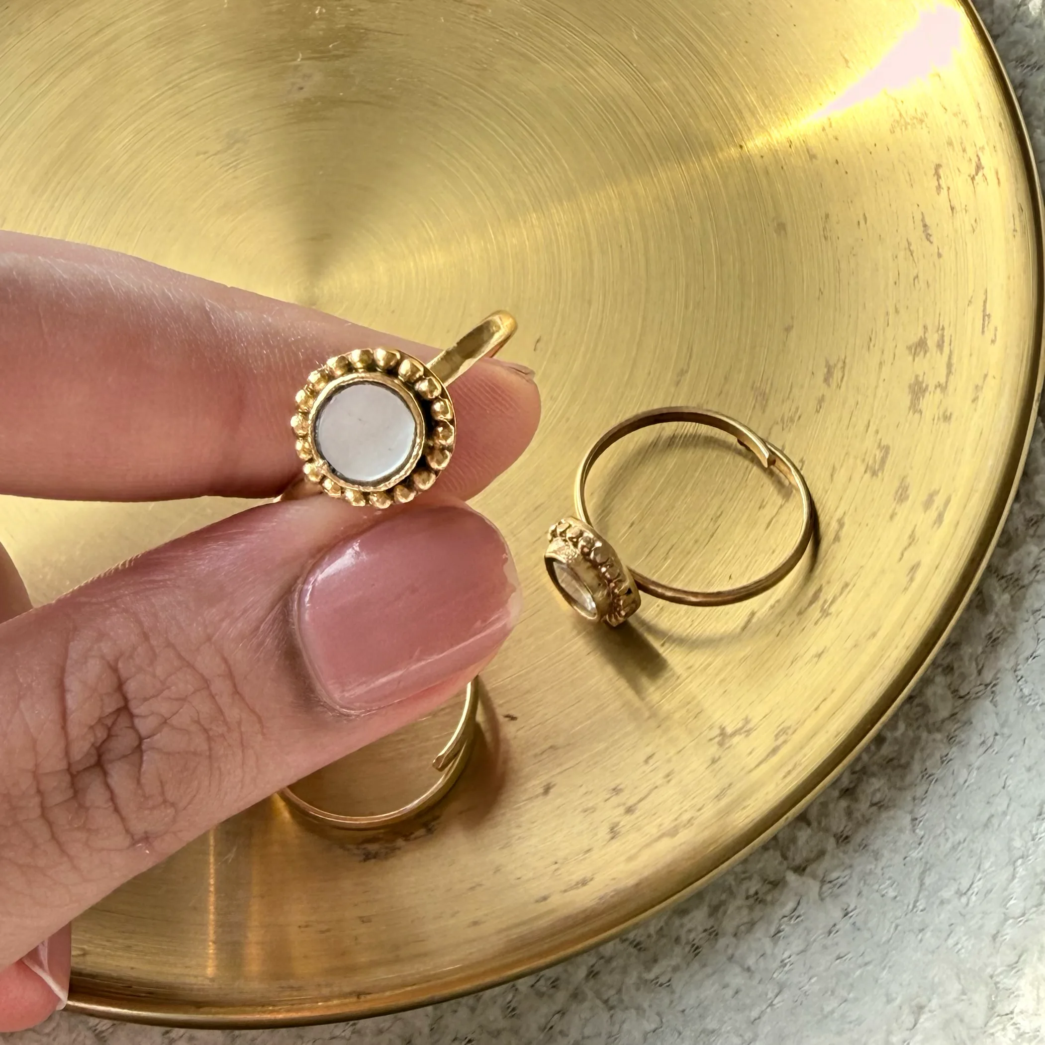 Bindu Ring – worn close-up