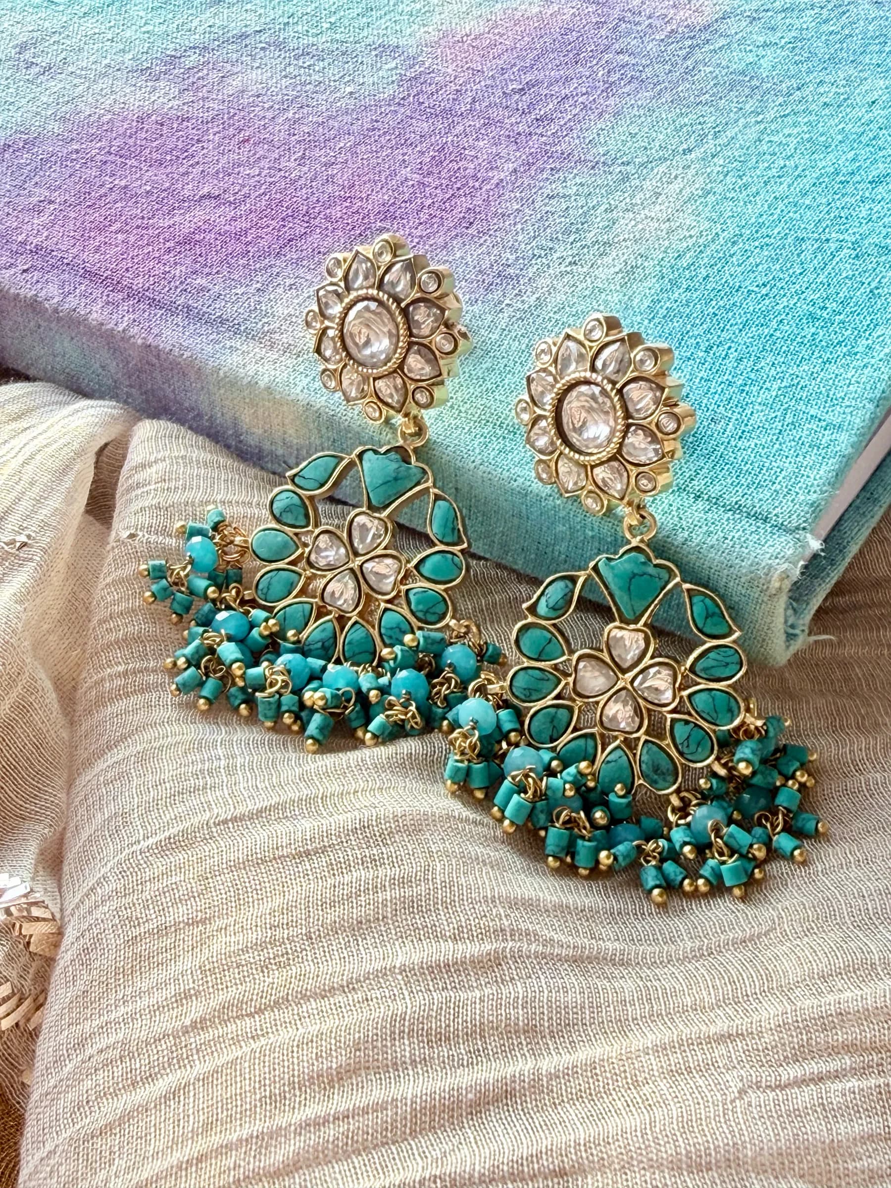 Nevara Earrings – worn close-up