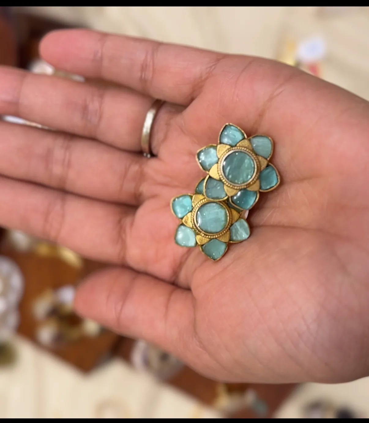Nir Earrings – worn close-up