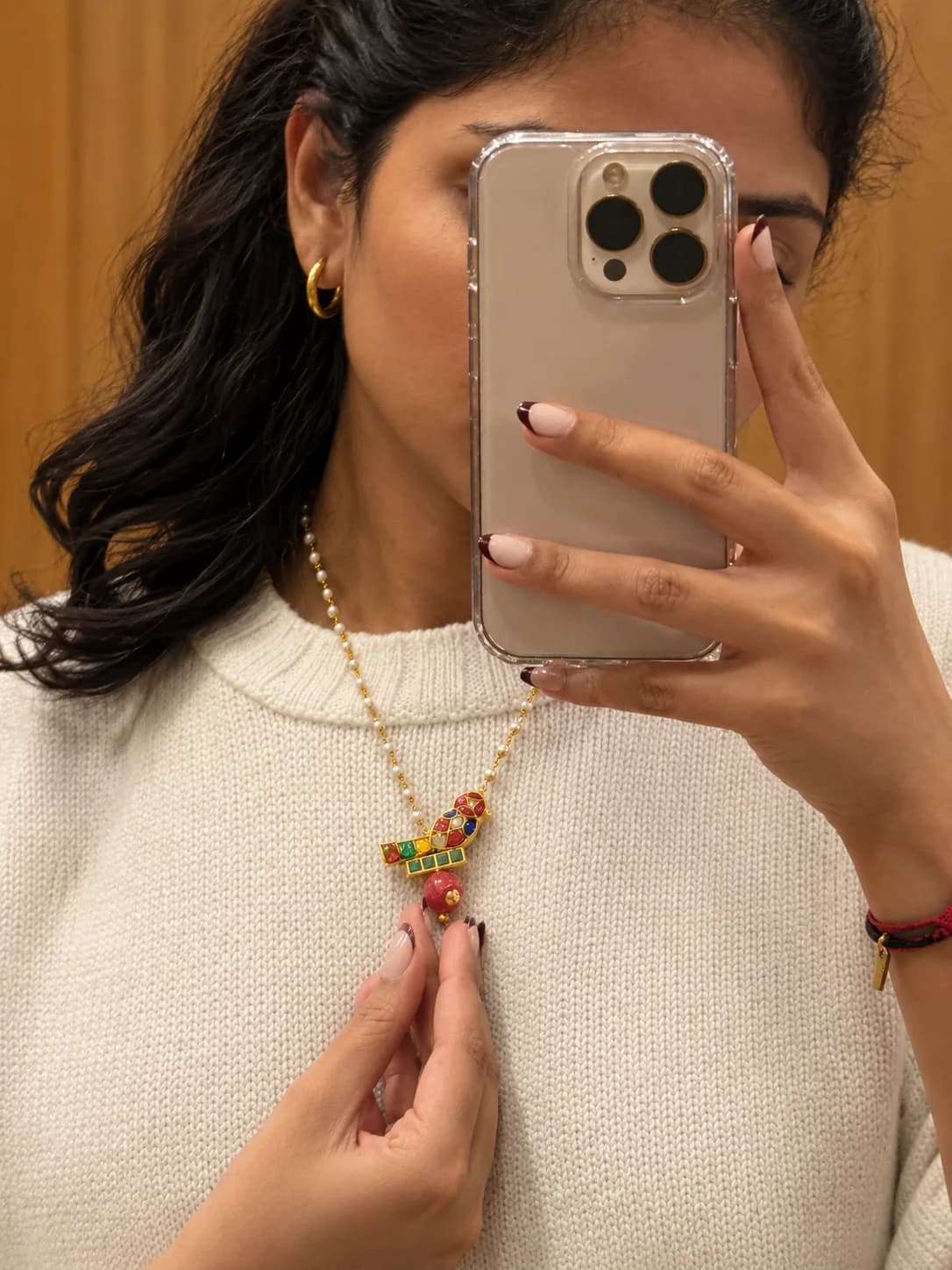 Piku Pendant – worn close-up
