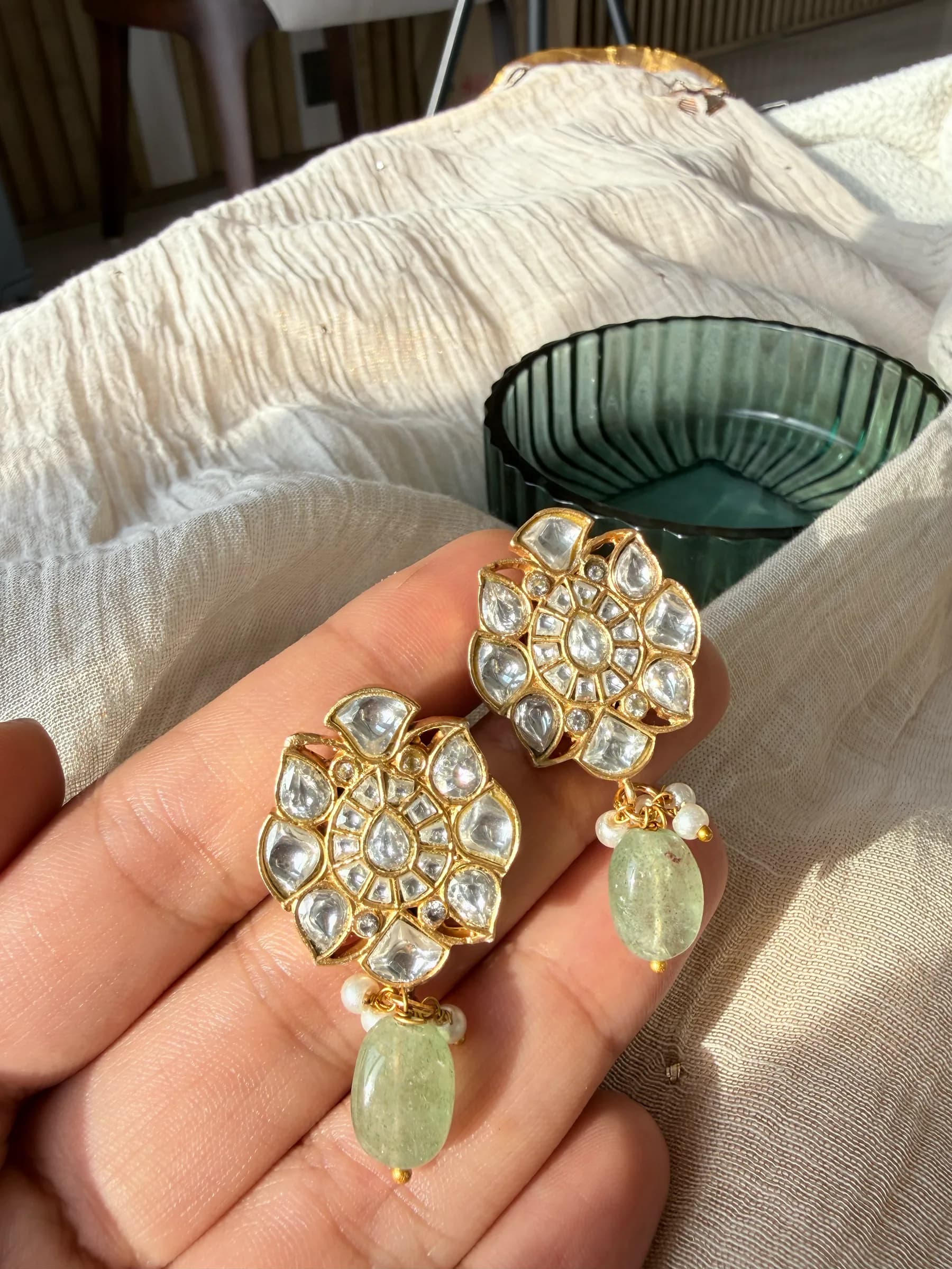 Tavira Earrings – worn close-up